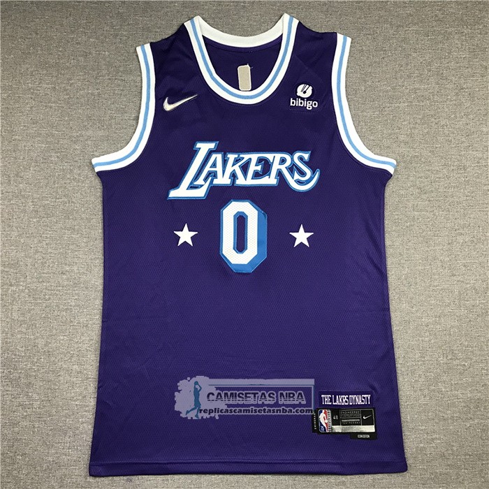 Camiseta Los Angeles Lakers Russell Westbrook NO 0 Ciudad Edition 2021-22 Violeta